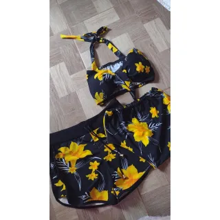 Biquíni Estampado + Shorts Feminino Cintura Alta - 6 VERDE