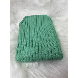 Moda feminina tricot fashion, regata canelado verão tricô - Laranja neon