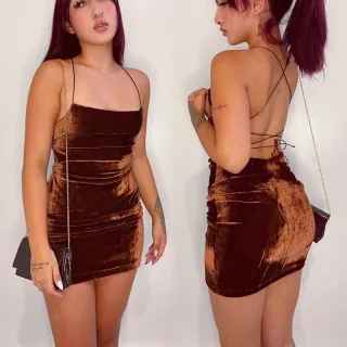 Veludo Vestido Victória - Rosa