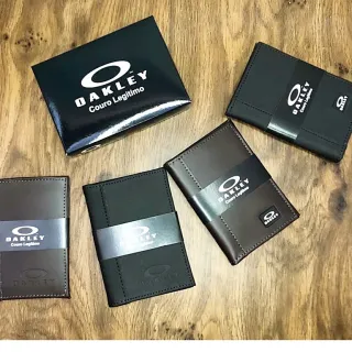 Carteira Masculina Varias Marcas Couro Legitimo RG-CNH - OKLY PRETA CARIMBO