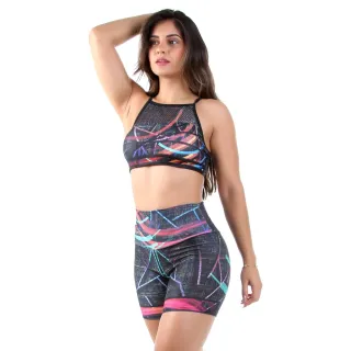 Conjunto fitness com estampa sublimada - Top e bermuda - ESTAMPA-N° 4