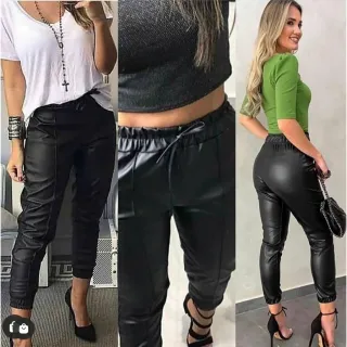 Bolso couro cirre calça jogger - Raryel - P