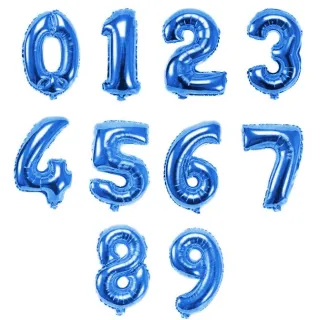 Números Metalizados Balão Azul 18 Pol - Casamento/Aniversário/Festa