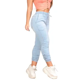 Calça Jogger Feminina Cintura Alta Destroyed Jeans Jog03
