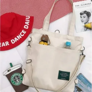 Bolsa de Lona Resistente com Alça Removível - Modelo Novo - AMARELA