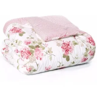 Promoção - Edredom Casal Estampado Dupla Face Lindo Padrão - 5 peças - Floral