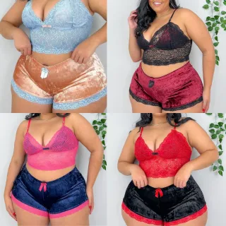 Veludo Plus Size Baby Doll - Promoção