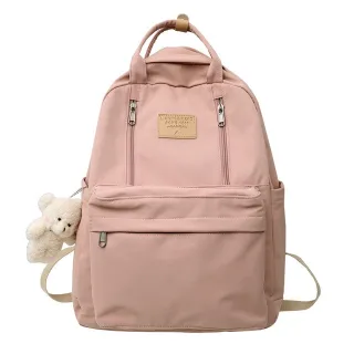 Mochila portátil coreana japonesa de grande capacidade para meninos e meninas - Rosa