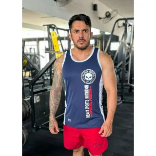 Fitness Masculina Regata Cavada - Camisa Black skull preta