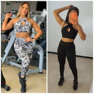 Calça + Top Fitness SUPLEX Conjunto 3em1 - ESTAMPADO *02