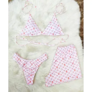 Biquíni Trio Asa Delta com Bojo - Conjunto Borboleta e Playboy - Militar