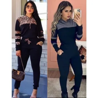 Agasalho Feminino com Capuz em Malha Crepe - Preto