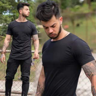 Várias Cores Camiseta Lisa Longline Oversized Swag