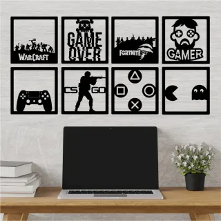 Quadro Vazado Gamer Geek em MDF 3mm - Decoração Original