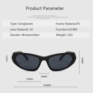 Óculos de Sol Espelho Luxo Vintage Unisex Marca Design 2022 - Silver Grey