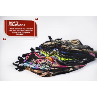 Verão Praia Estampados Curtos Coloridos - Kit com 05 Shorts Femininos - G - Veste 38/40