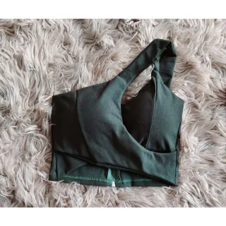 Promoção Lançamento: Crooped Feminino Transpassado Manga Única com Bojo - Verde Militar