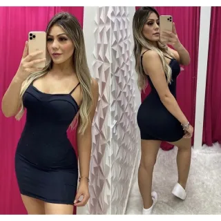 Vestido colado curto retro com alcinha e bojo - Vermelho