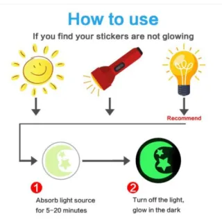 Decoração de Casa com Adesivo Luminoso de Estrela Colorida que Brilha no Escuro - Rosa