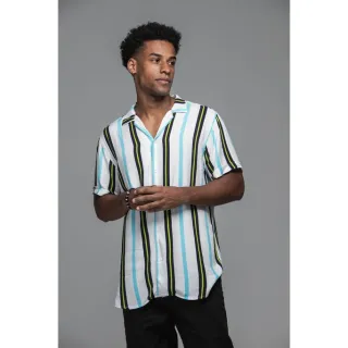 Estampada viscose masculina camisa de botão Bondi - M