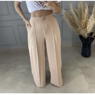 Confortável Calça Pantalona Social Flare Duna Moda Blogueira - Verde Limão