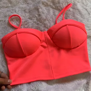 Promoção Cropped Neoprene Feminino com Bojo - Moda Blogueira - Rosa Bebe