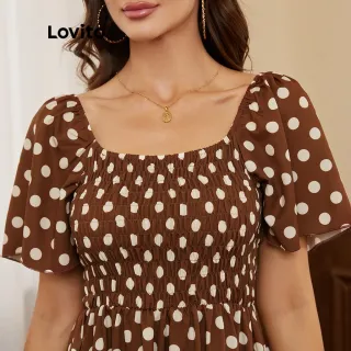 Vestido Romântico de Bolinha Lovito - Vermelhowood - Vermelho