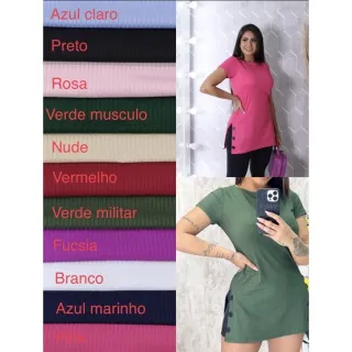 Verão Blusa T-shirt Manga Curta Canelado Mullet Veste Legging Camisa - Fúcsia