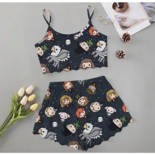 Moda verão: Pijama feminino personagens adulto - Roupa de dormir baby Doll - M15