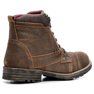 Coturno Masculino Adventure em Couro Legítimo Casual - Escovado Café