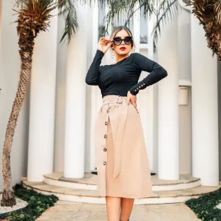 Blusa de Frio Feminino Slim Manga Longa Liso - Outono Inverno - Azul Marinho