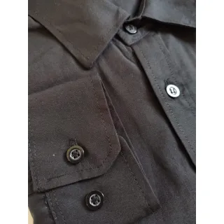 Camisa Luxo Social Slim Fit Manga Longa - Preta - G