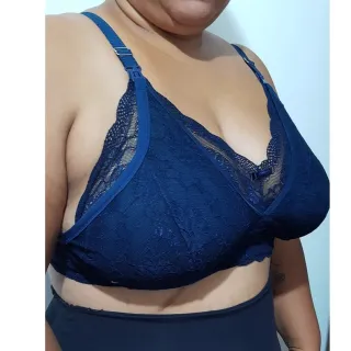 Plus Size Sutiã Amamentação Rendado GG ao 56 - Preto