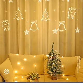 Festa de Natal ao ar livre: Cordão de luz LED para decoração com árvore, casamento e eventos - Branco Quente