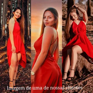 Vestido Longo Vermelho Ponta Feminino - Raryel - Branco