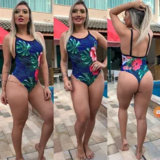 Moda Praia Feminina Maiô Preto Premium - Libélula cavado alça 36/40