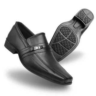 Fivela Superior em Couro Ecológico: Sapato Social com Acabamento - 39