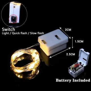 Decoração de Natal: Fada de Led 2 metros para Ano Novo, Casamento e muito mais - 5 peça