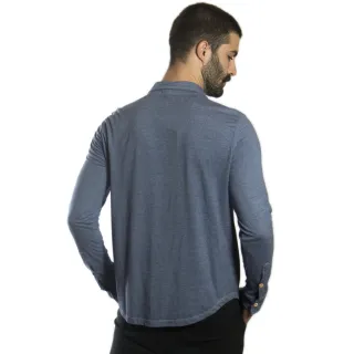 Malha Sustentável Manga Longa Slim Masculina - Estilosa para o Homem Moderno - Marrom