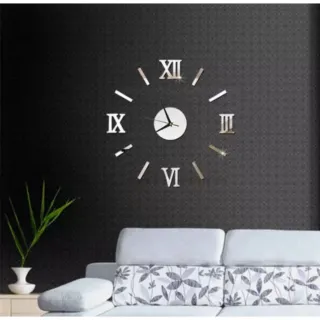 Autocolante Acrílico 3D para Relógio de Parede na Cozinha - DOURADA
