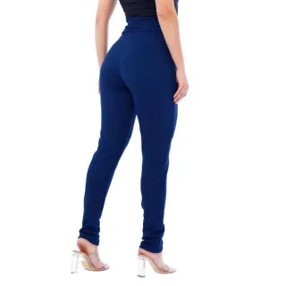 Roupas Femininas Calça Preta Social Malha Crepe com Bolso e Cinto - Preta