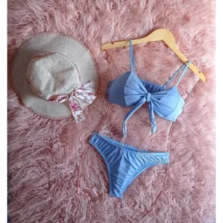 Promoção: Biquíni asa delta feminino com bojo - PINK-FLORESCENTE