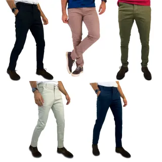 Kit Social Slim Masculino: 2 Calças de Alfaiataria Esporte Fino com Bolso Embutido - 1 PRETA + 1 CAQUI