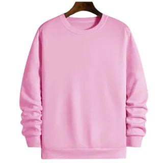 Blusa de Frio Unissex Gola Redonda Moletom Flanelado Liso - Azul Marinho