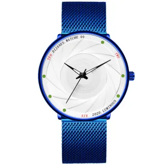 Relógio de Pulso Masculino Luminoso Quartzo com Pulseira de Malha DIJANES - Azul azul