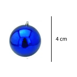 Bolas de Natal Azul Brilhante para Decoração da Árvore - Kit com 12 unidades - Único