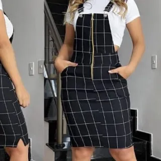 Saia Justa com Zíper - Jardineira Salopete - Camuflada