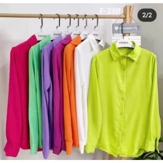 Moda Feminina - Camisa Social Manga Longa em Tecido Duna - Azul Royal