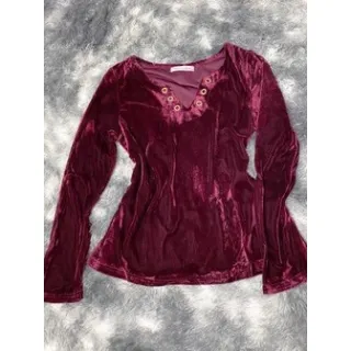 Blusa de veludo manga longa outono inverno LY-6302 - Azul Marinho