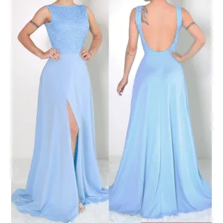 Fenda Vestido Festa Longo Renda Busto com 247